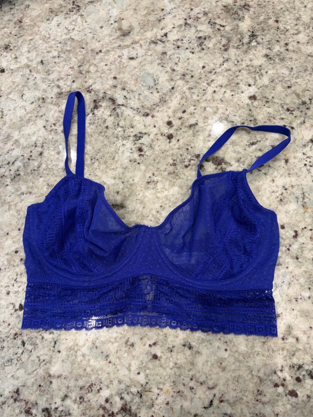 Free People Lace Underwire Bralette - Cobalt Blue
